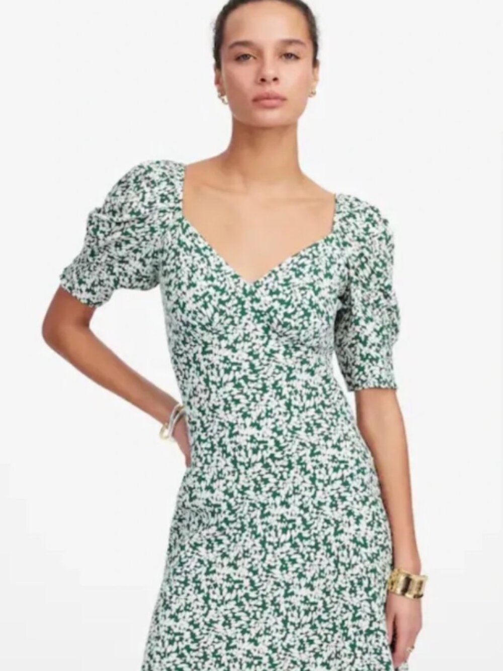 MADEWELL Seamed V-neck Mini Floral Dress Size 8